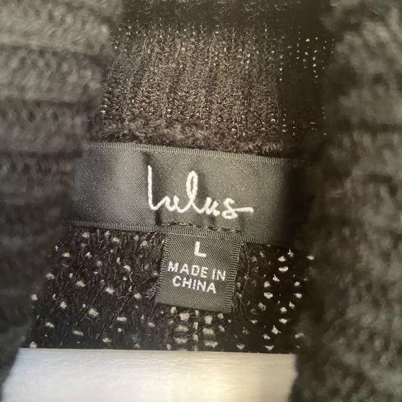 Lulus Autumn Daze Black Cowl Neck Long Sleeve Sweater Dress Size Large - Picture 6 of 8